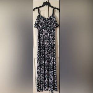 New York & Company | Eva Mendes Front Slit Maxi Dress, Color:Black/White, Size M